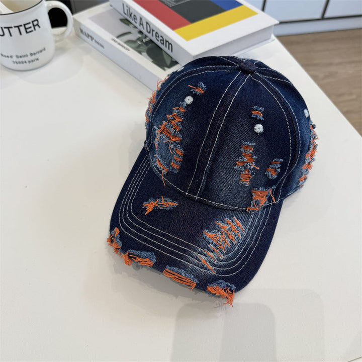 Women's Distressed Denim Baseball Cap Kalsten