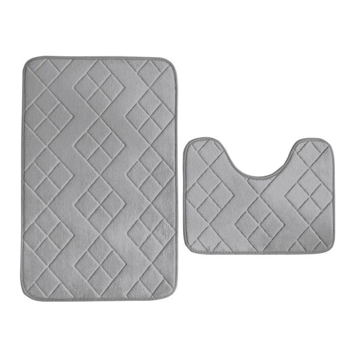 Luxurious Quilted Memory Foam Bath Mat Set Kalsten