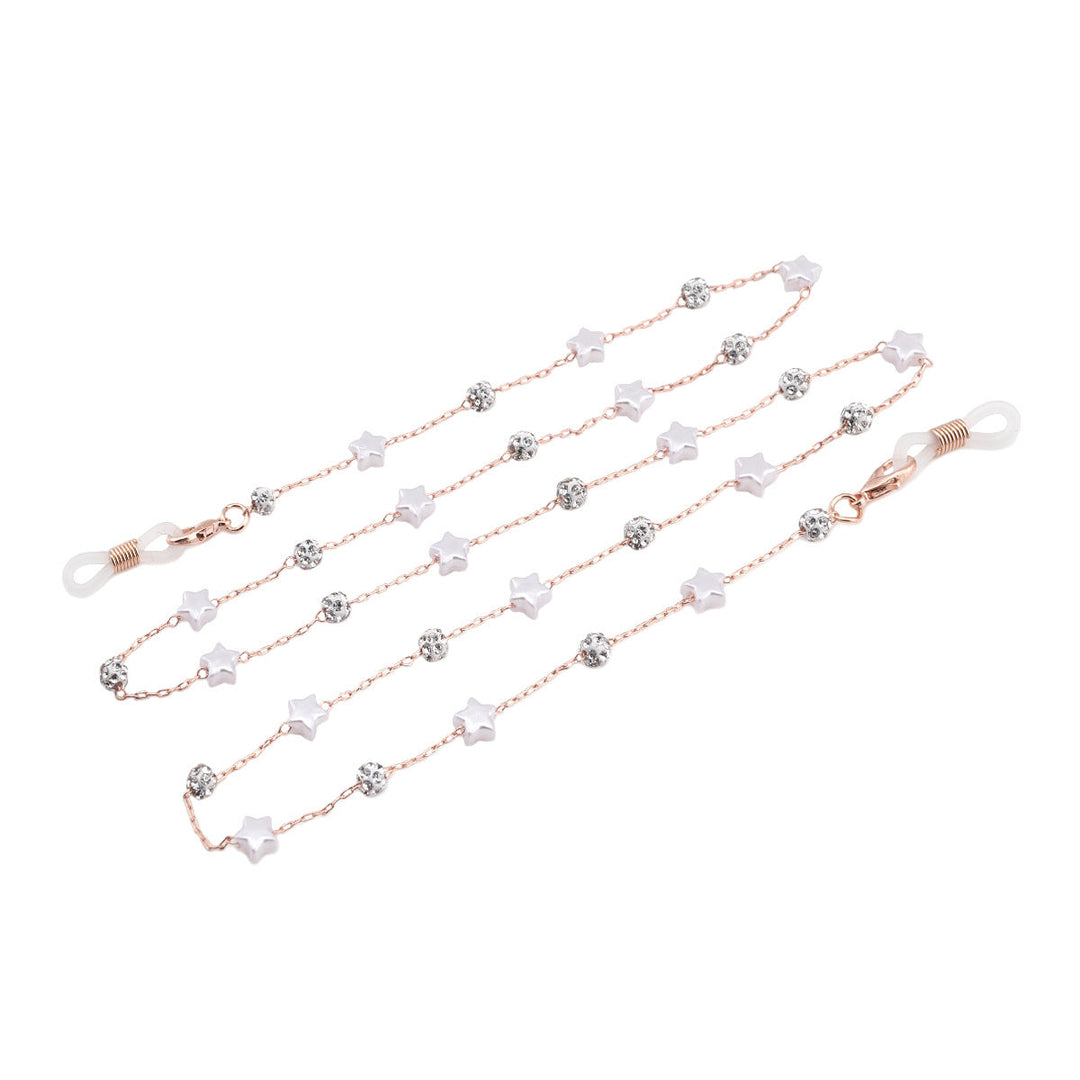 Elegant Crystal and Pearl Eyewear Chain Kalsten