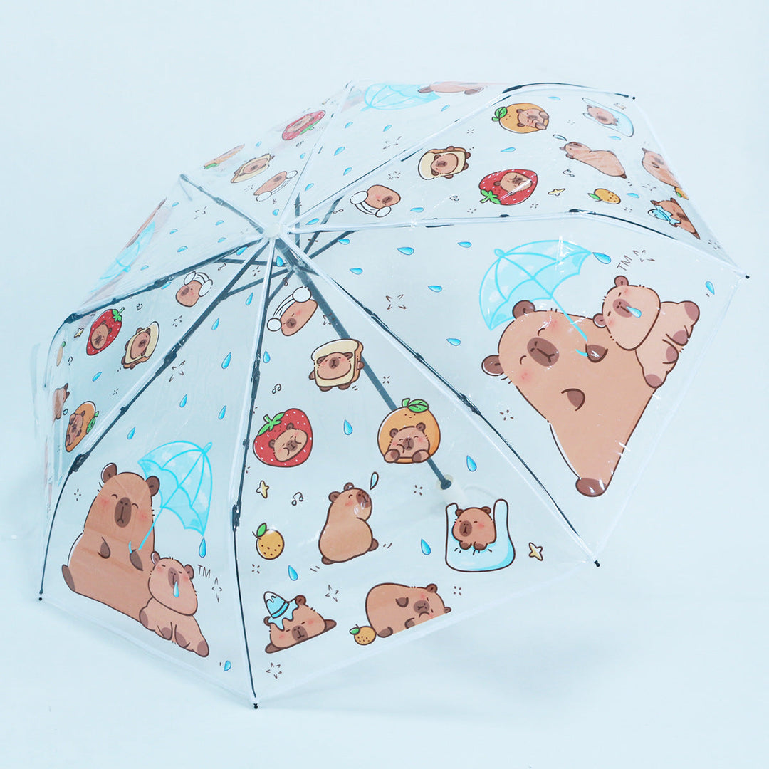 Women Folding Umbrella with Unique Cartoon Bear Design Kalsten