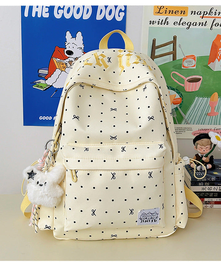Casual Polka Dot School Backpack