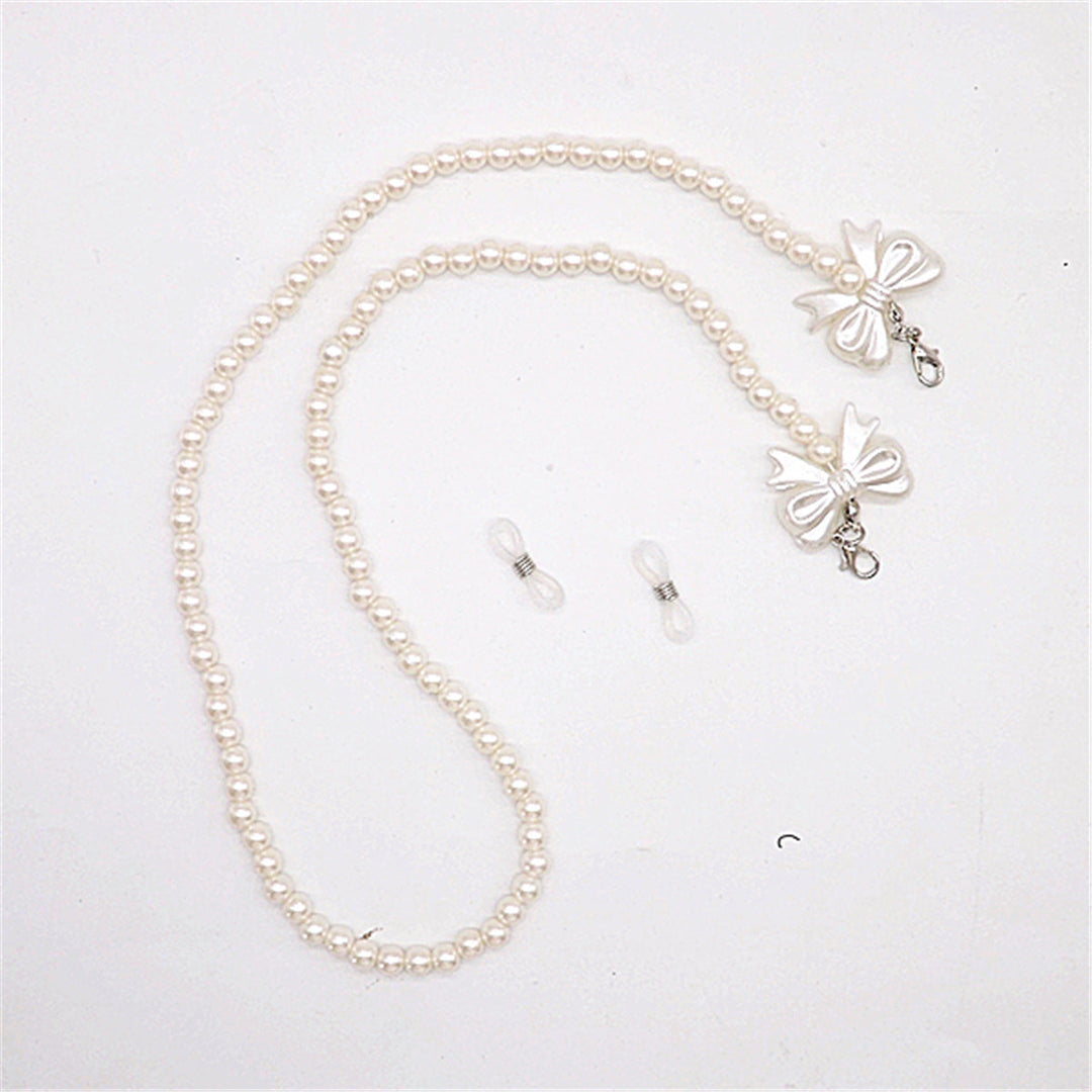 Elegant pearl glasses chain with bow pendants Kalsten