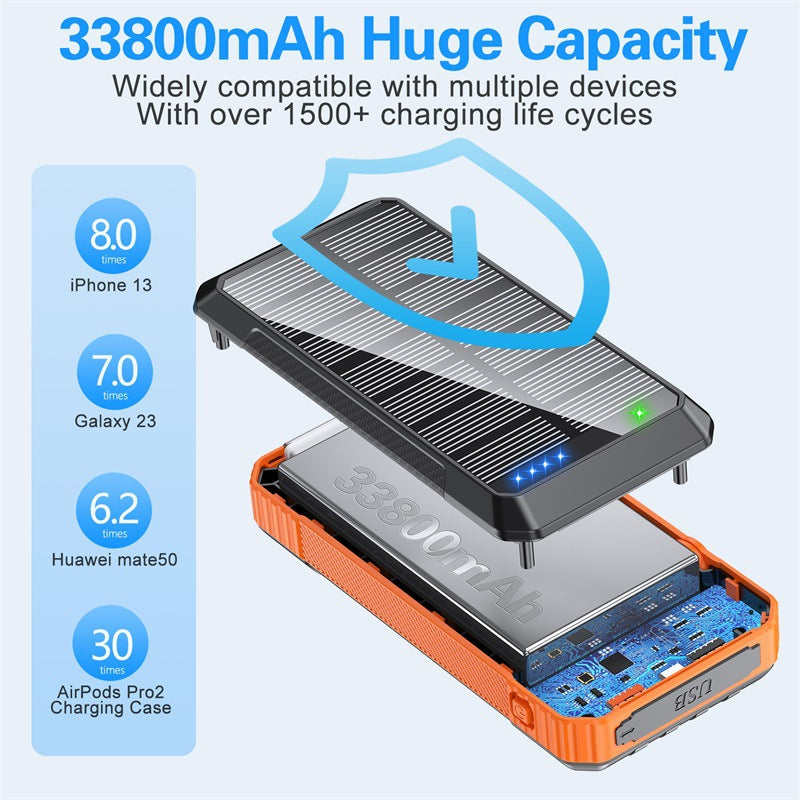 Power bank with solar charging function and integrated LED lamp Kalsten