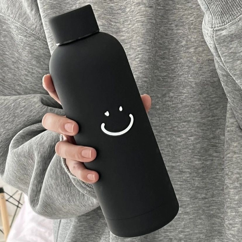 Unisex double-walled stainless steel water bottle with matte powder coating, non-slip surface and leak-proof screw cap Kalsten