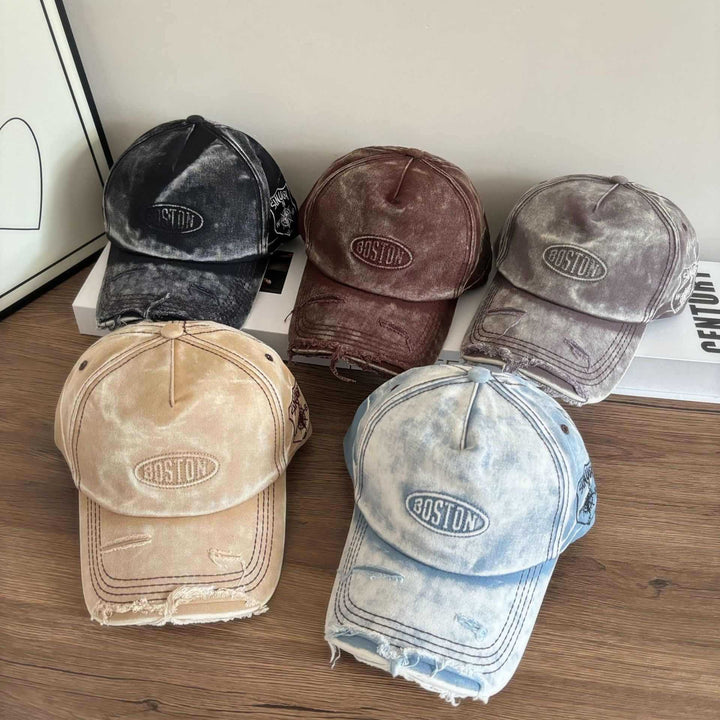 Men's Distressed Denim Effect Baseball Cap Kalsten