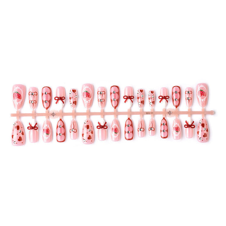 Decorative Strawberry-Themed Press-On Nail Tips Kalsten