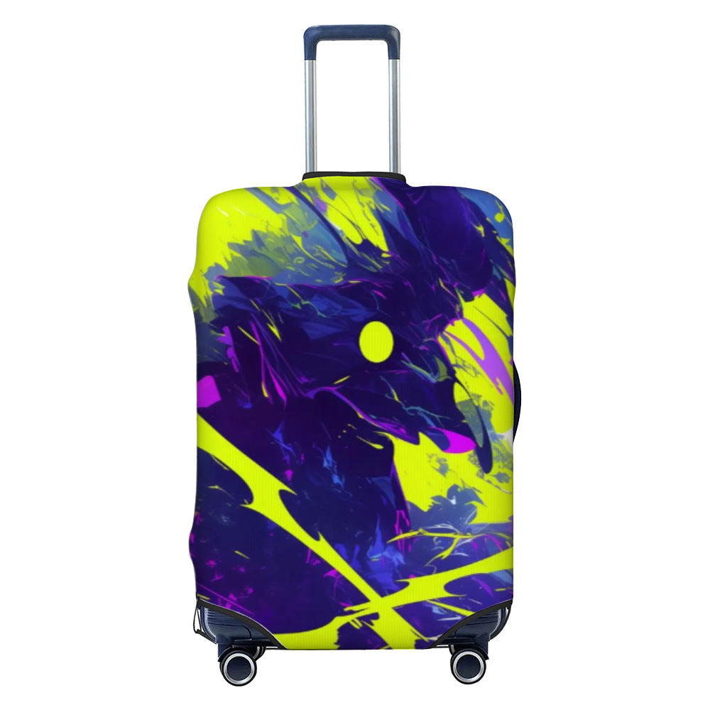 Unisex non-elastic luggage cover with graffiti print and zipper opening, stretchable protective cover with non-slip inner fastening Kalsten