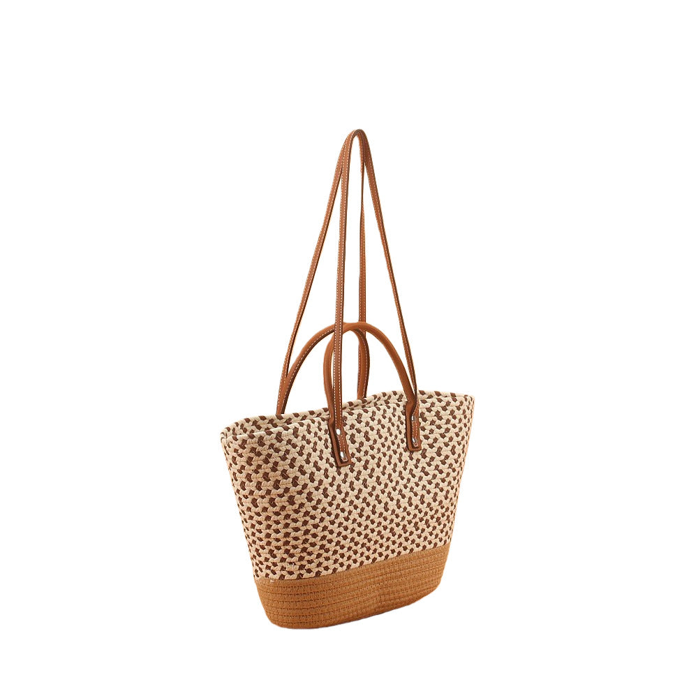 Elegant and Spacious Beach Bag with Woven Design Kalsten