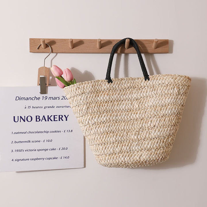 Elegant Basket Bag with Contrast Handles Kalsten
