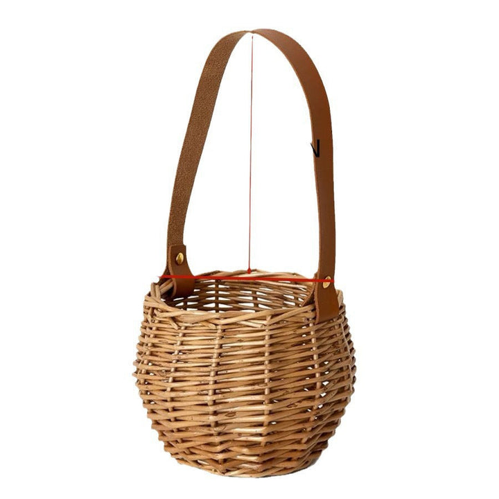 Women Handcrafted Basket with Leather Handle Kalsten