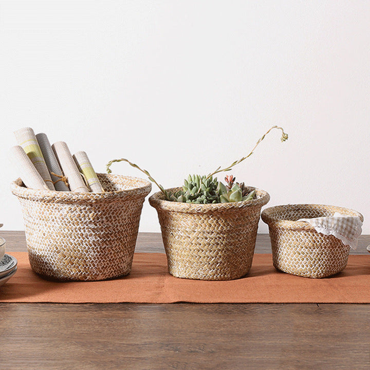 Handcrafted Natural Seagrass Storage Pot Kalsten