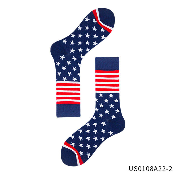 Women's over-the-knee flag pattern knitted socks with elastic cuff and reinforced foot area Kalsten