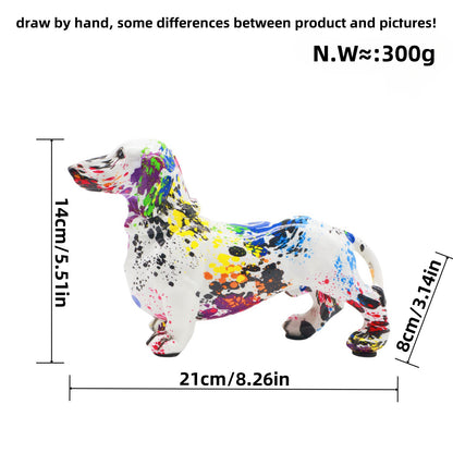 Colorful decoration figure of a dachshund in graffiti style Acalora