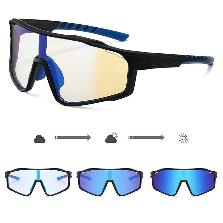 Unisex sporty cycling glasses with photochromic lenses and aerodynamic design Kalsten