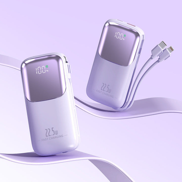 High-performance power bank with intelligent charge indicator and integrated cable Kalsten