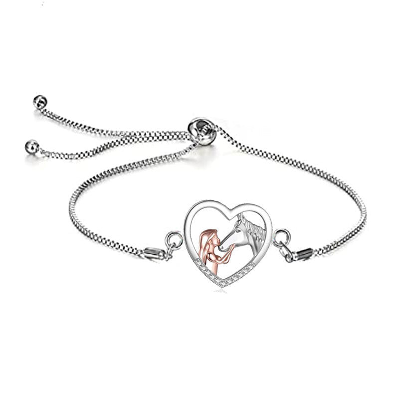 Heart-Shaped Horse Lover's Adjustable Bracelet Kalsten