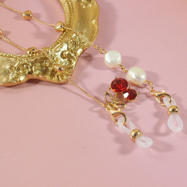 Elegant jewelry ribbon with pearls and silver accents Kalsten