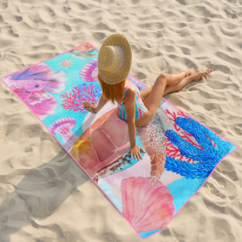 Beach towel with colorful underwater motif Kalsten