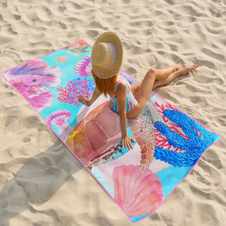 Beach towel with colorful underwater motif Kalsten