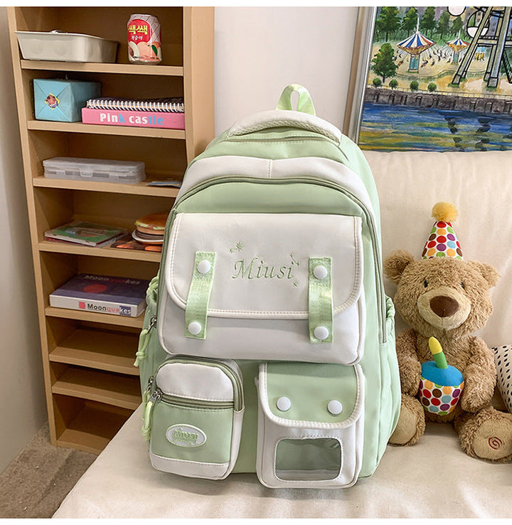 Decorative Embellished Quilted School Backpack