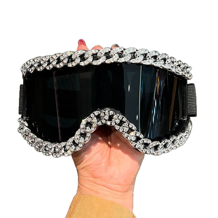 Women's fashionable ski goggles with rhinestone decorated frame Kalsten