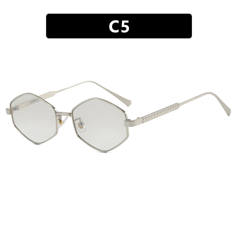 Women's hexagonal sunglasses with elegant metal accents and UV protection Kalsten