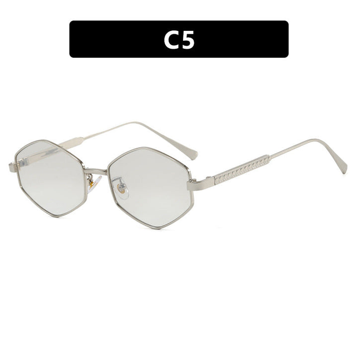 Women's hexagonal sunglasses with elegant metal accents and UV protection Kalsten
