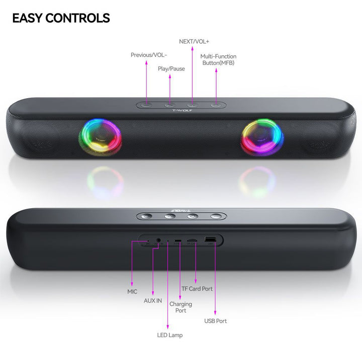 Bluetooth Speaker with RGB Lighting Kalsten