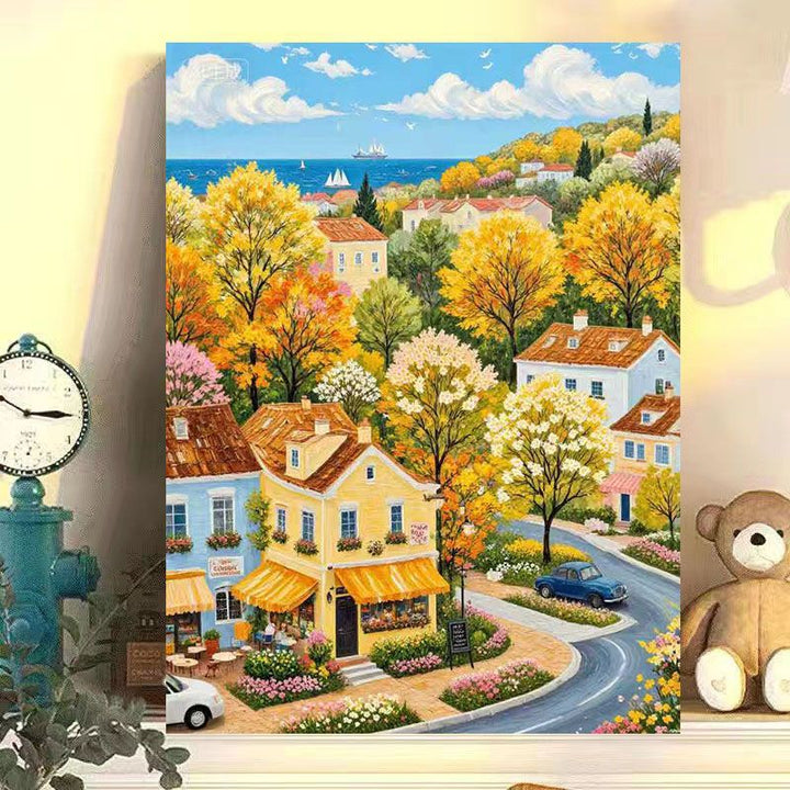 Scenic Autumn Landscape Canvas Art Print Kalsten