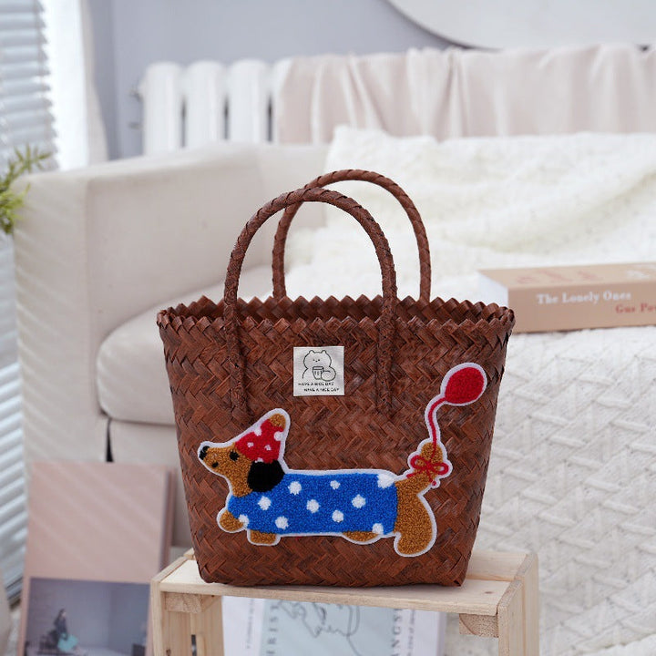 Handcrafted Basket Bag Made of High-Quality Material Kalsten