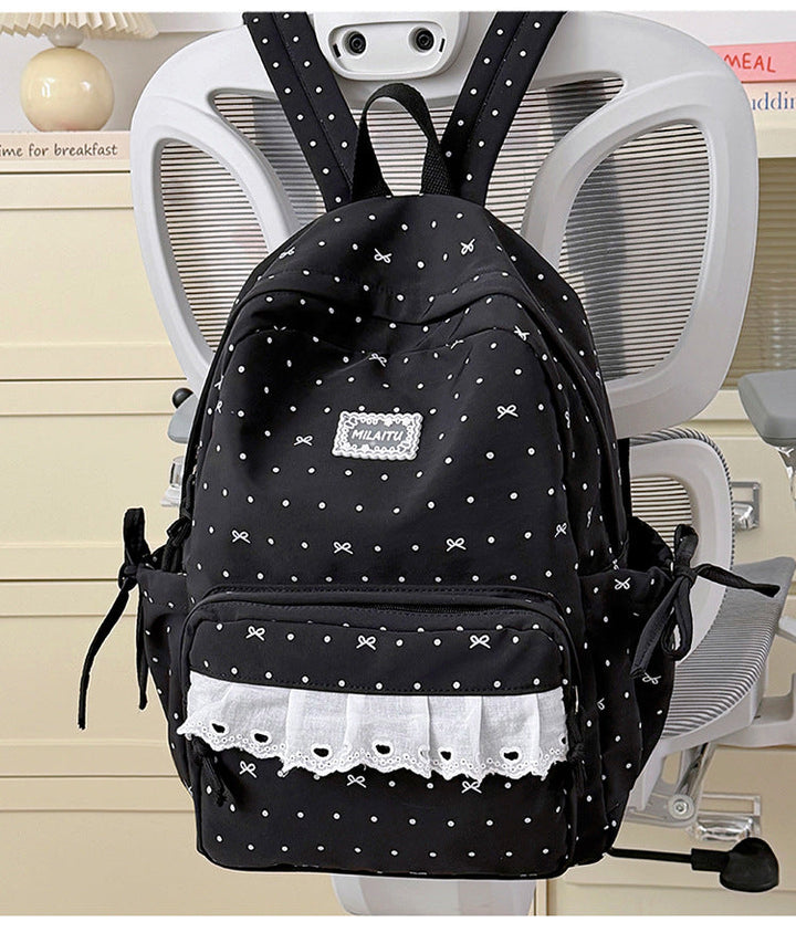Charming Polka Dot Designer School Backpack