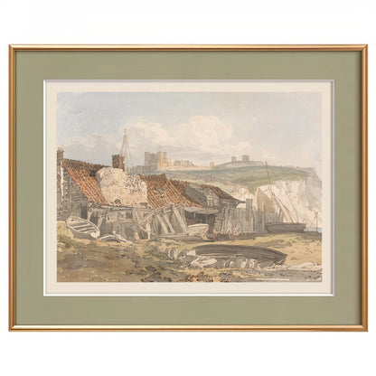 Framed Historical Coastal Landscape Artwork