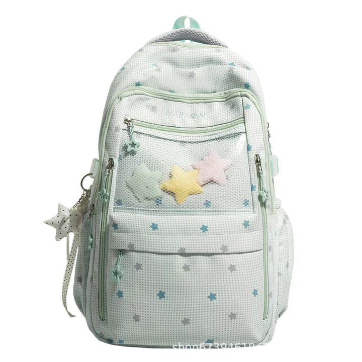 Star-Motif Multi-Pocket Backpack Kalsten