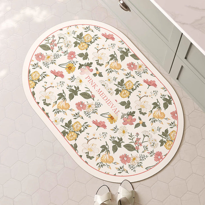 Decorative Floral Bath Mat Kalsten