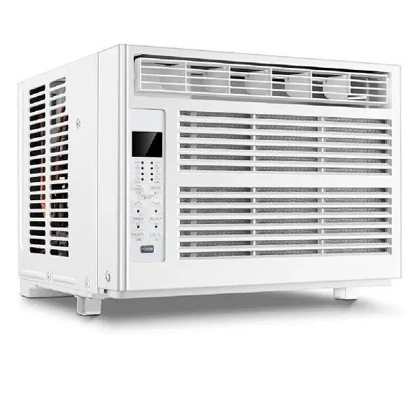 Unisex universal size compact high-efficiency window air conditioner with digital thermostat and adjustable louvers Kalsten