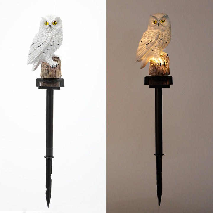 Realistic Owl Solar Garden Stake Light With LED Resin Sculpture Kalsten