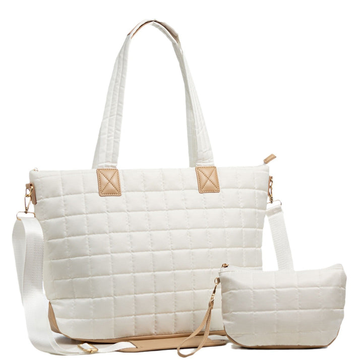 High-Quality Quilted Tote Bag with Removable Cosmetic Pouch Kalsten
