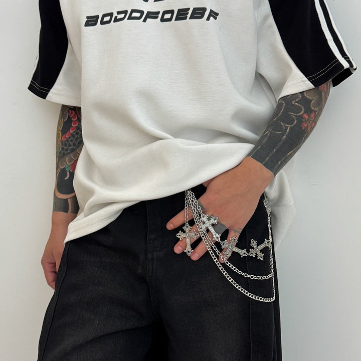 Fashionable chain belt with cross pendants Kalsten