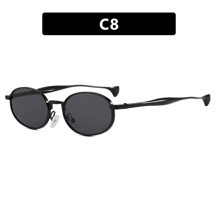Women's robust round sunglasses with mirrored lenses Kalsten