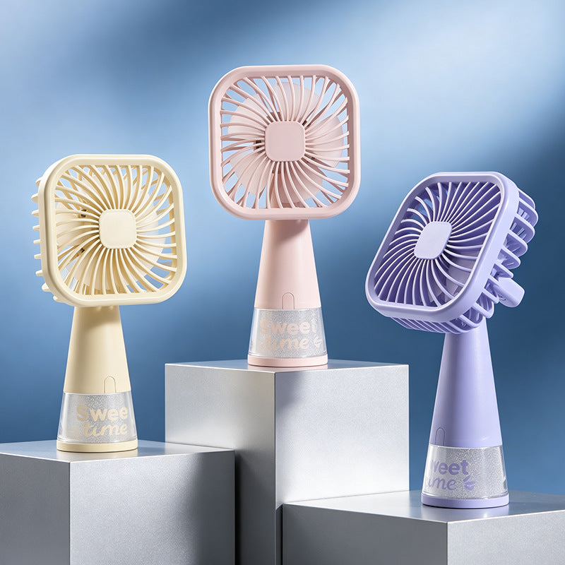Ladies Portable Hand Fan with USB Charging Function and Flexible Tilt Mechanism Kalsten