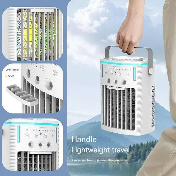 Unisex one-size compact rechargeable microclimate cooler with ambient RGB lighting and carrying handle Kalsten