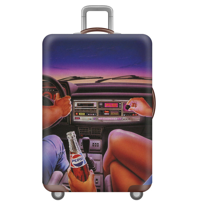 Unisex nan robust hard-shell suitcase with artistic face portrait print and 360° wheels Kalsten