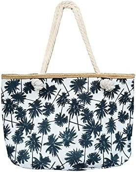 Large tote bag with tropical leaf design Kalsten