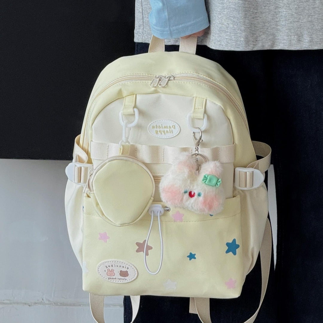 Whimsical Star-Patterned School Backpack
