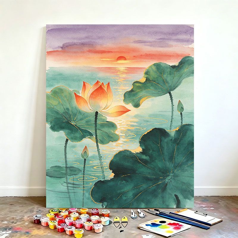 Watercolor Lotus Art Painting Kit Kalsten