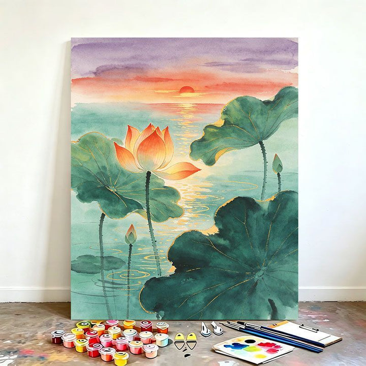Watercolor Lotus Art Painting Kit Kalsten