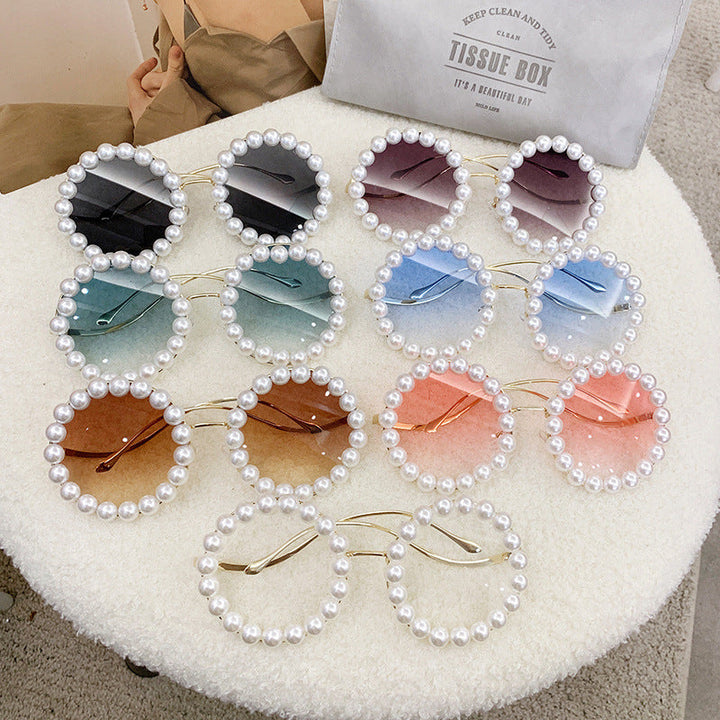 Women elegant oversized sunglasses with stylish transparent frame Kalsten