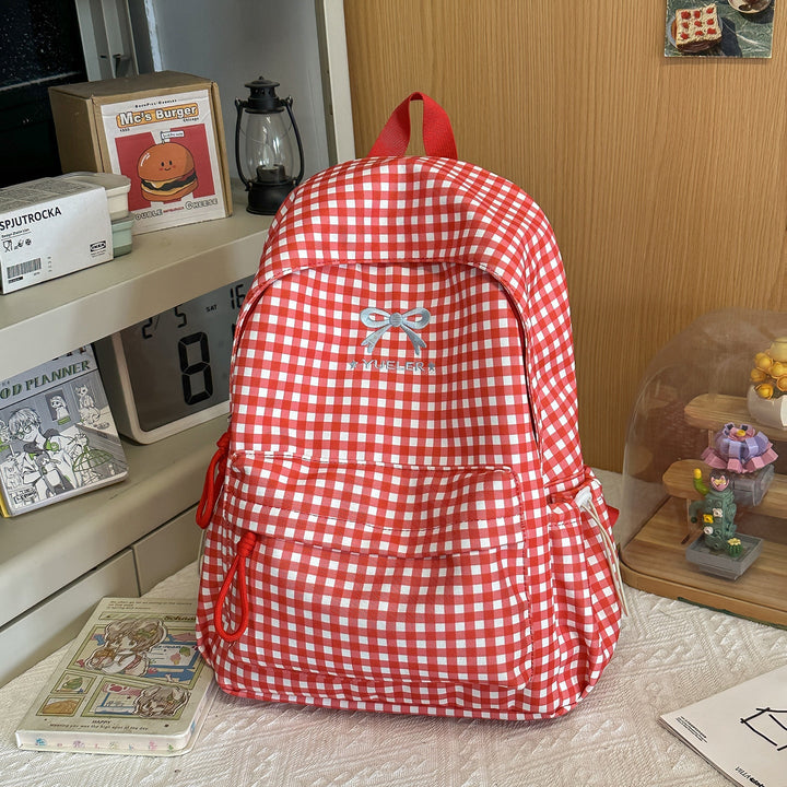 Cute Gingham Pattern Mini School Backpack