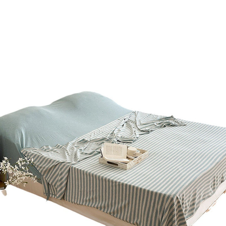 Women's living room blanket made of high-quality cotton with fine stripes Kalsten