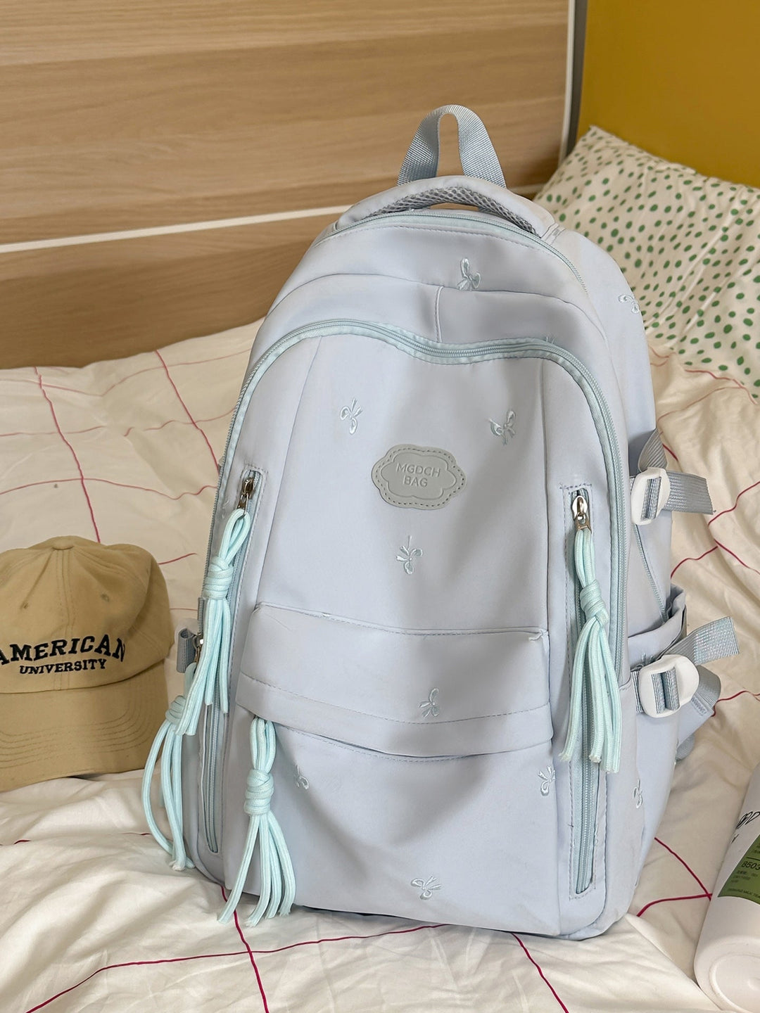 Detailed Embroidered School Backpack